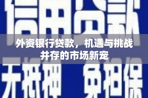 二七外资银行贷款，机遇与挑战并存的市场新宠