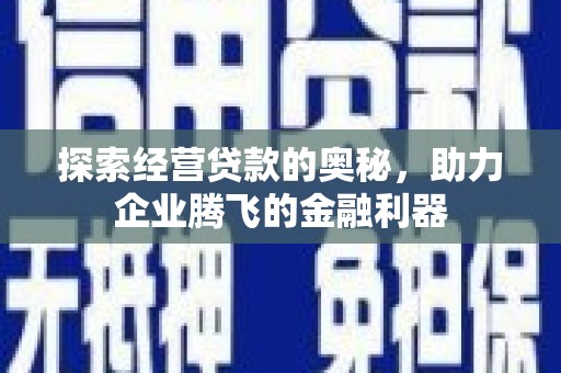 和县探索经营贷款的奥秘，助力企业腾飞的金融利器
