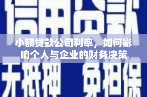 厦门小额贷款公司利率，如何影响个人与企业的财务决策