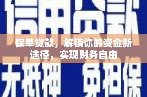 龙川保单贷款，解锁你的资金新途径，实现财务自由