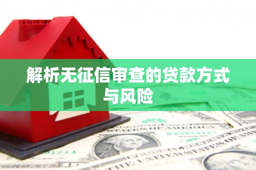 蒙阴解析无征信审查的贷款方式与风险